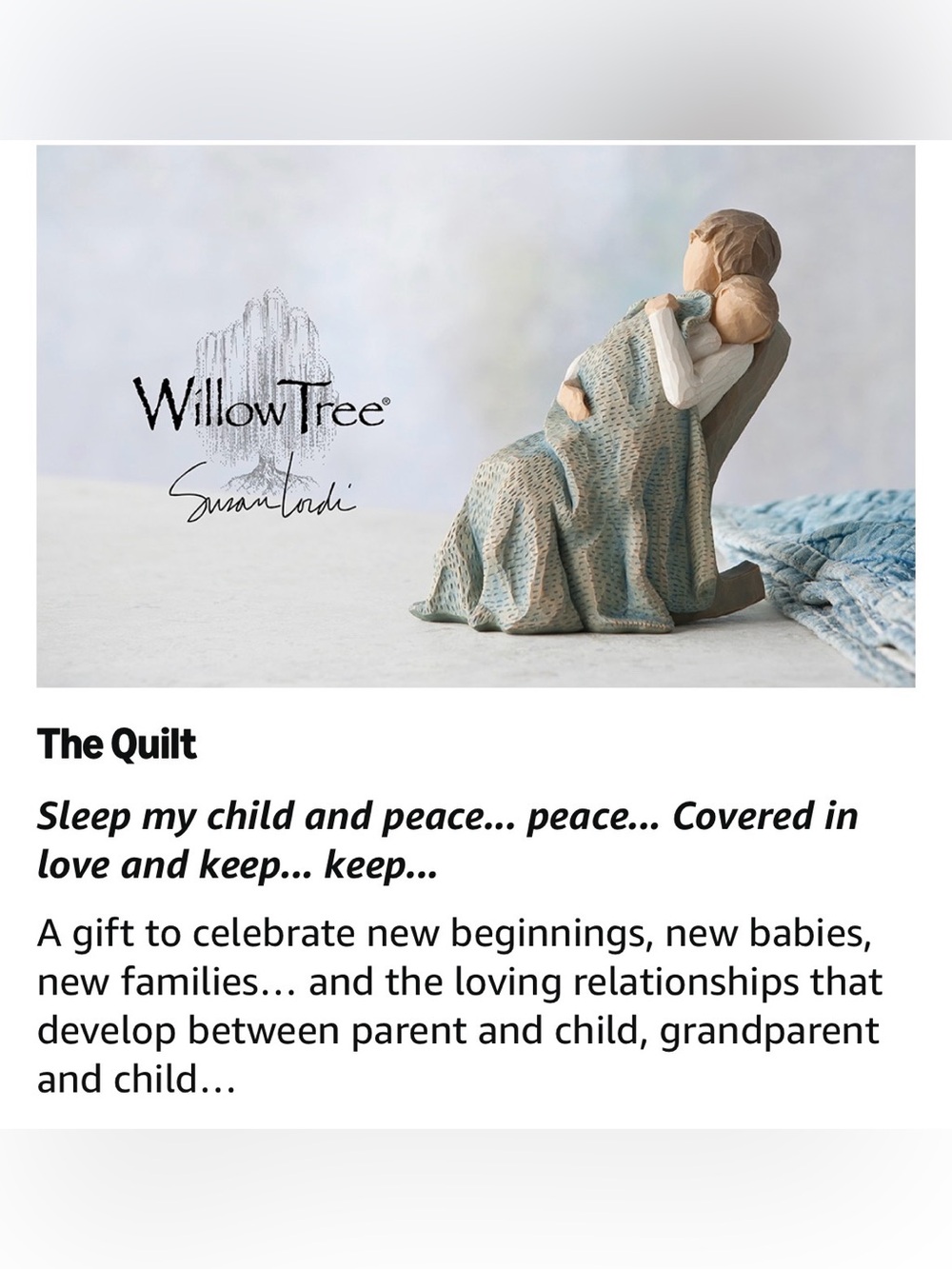 Willow Tree - THE QUILT, MOTHER-CHILD Figurine (2010) - Picture 9 of 9